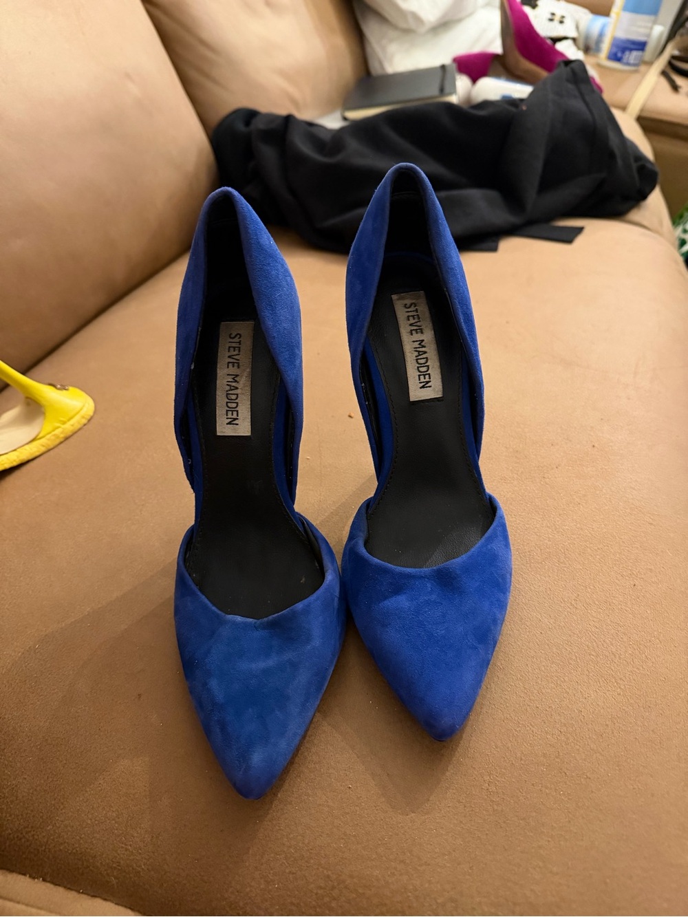 Steve Madden Blue Suede Pointed-Toe Heels